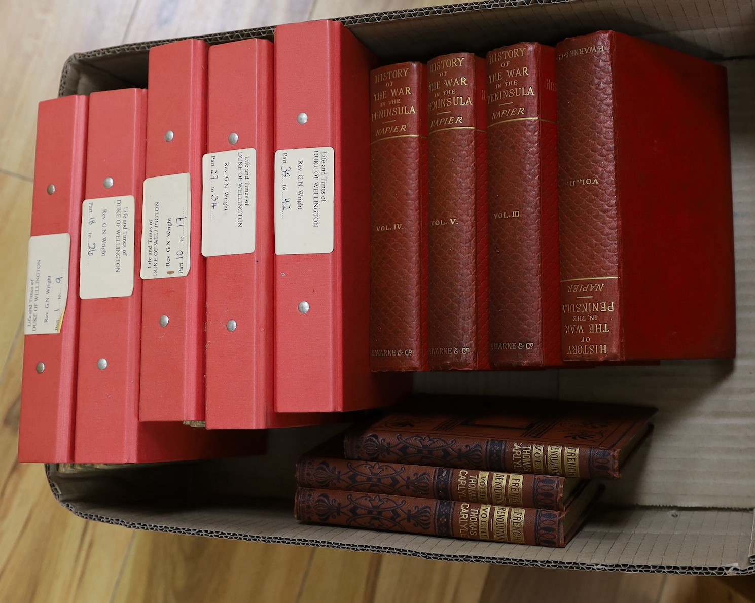 Wellington related works - Wright, Rev. G.N - Life and Campaigns of Arthur, Duke of Wellington, 4 vols; and in as published, in 42 parts, but lacking parts, 3 & 23, Peter Jackson, late Fisher & Son; Gurwood, Lt. Col. - S